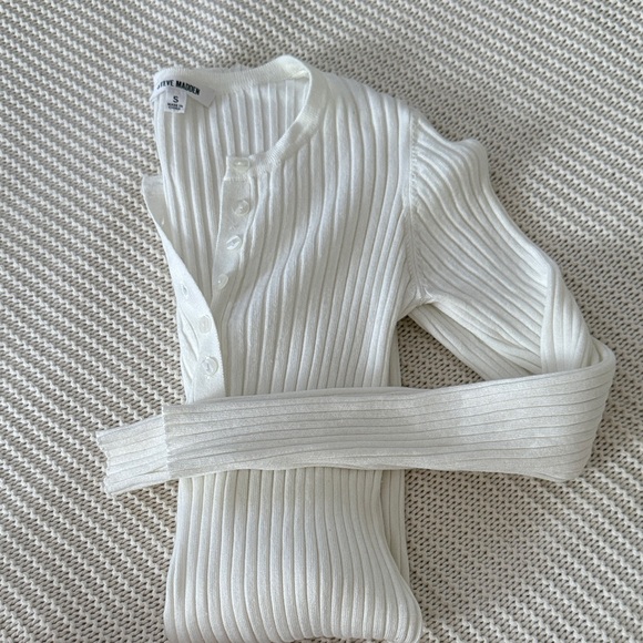 Steve Madden Ivory Ribbed Women's Sweater Dress - Picture 5 of 6